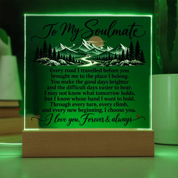 To My Soulmate Acrylic Square Plaque