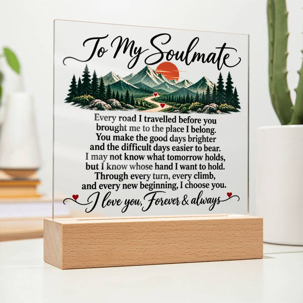 To My Soulmate Acrylic Square Plaque