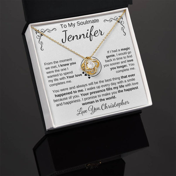 To My Soulmate | Personalize with Names | Love Knot Necklace