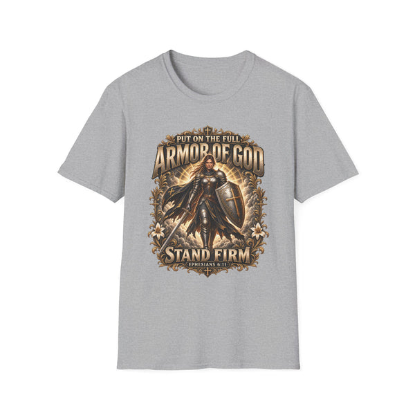 Armor of God Christian T-Shirt — Stand Firm, Ephesians 6:11