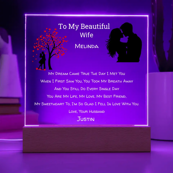 To My Beautiful Wife - Personalize Name Plaque