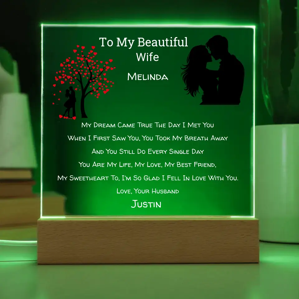 To My Beautiful Wife - Personalize Name Plaque