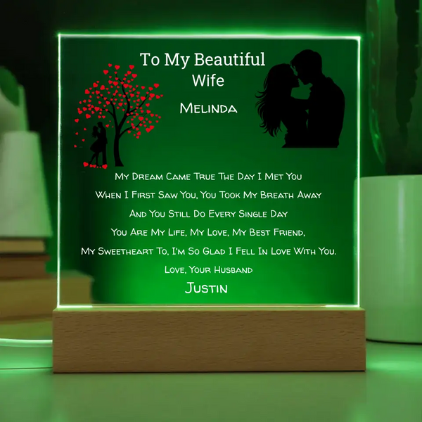 To My Beautiful Wife - Personalize Name Plaque