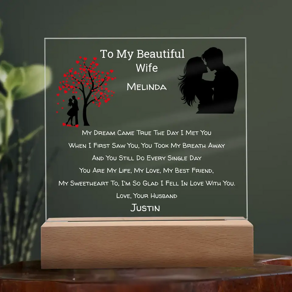 To My Beautiful Wife - Personalize Name Plaque