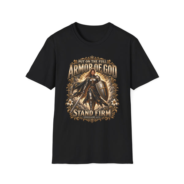 Armor of God Christian T-Shirt — Stand Firm, Ephesians 6:11