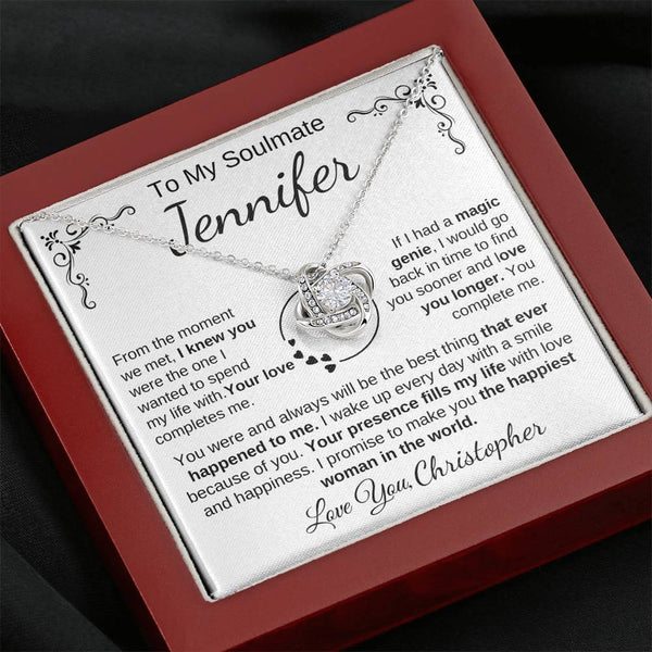 To My Soulmate | Personalize with Names | Love Knot Necklace