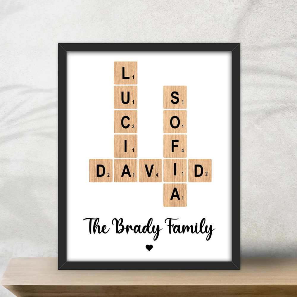 Crossword Family Gift Artwork