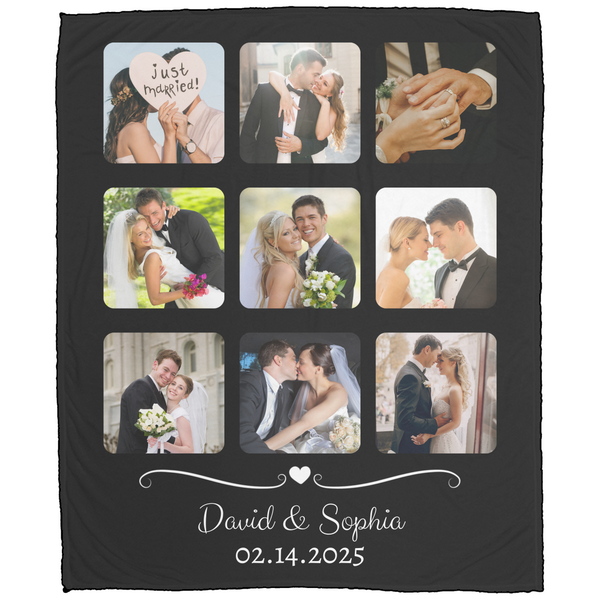 Personalized Wedding or Anniversary Photo Blanket