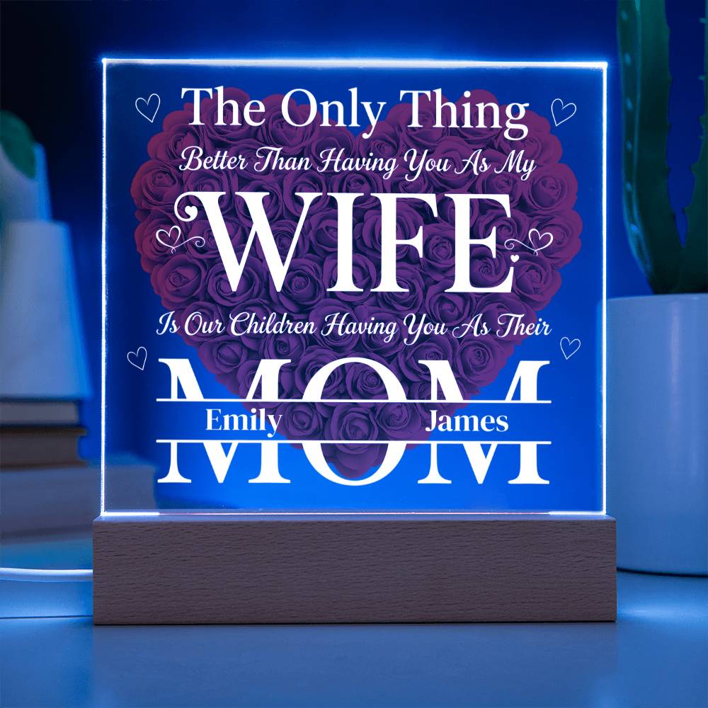 The Eternal Radiance Plaque: "Wife & Mom" Custom Edition
