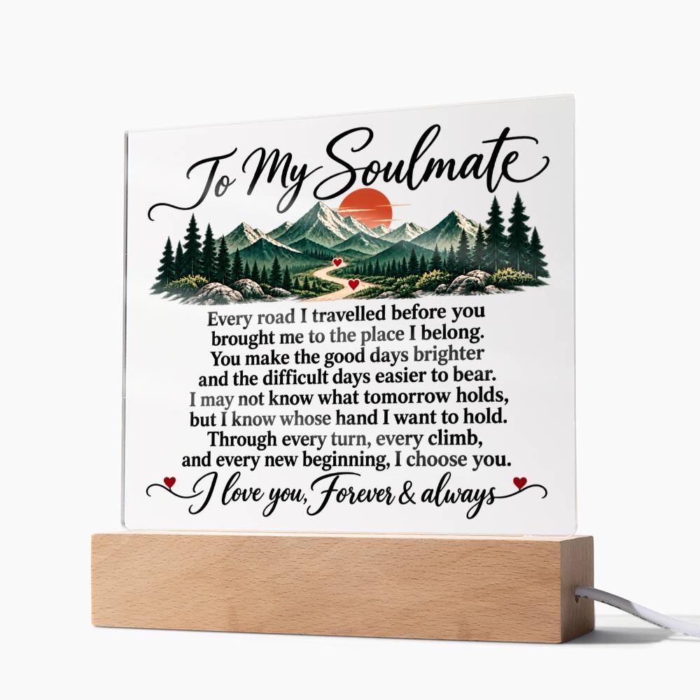 To My Soulmate Acrylic Square Plaque