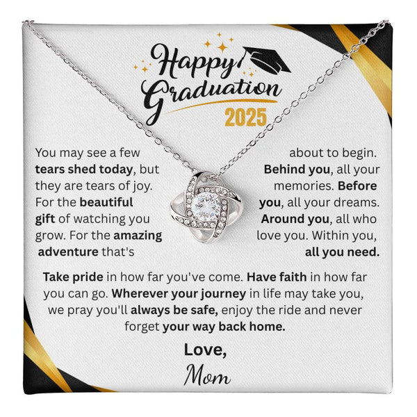 Personalized Happy Graduation Gift | Love Knot Necklace