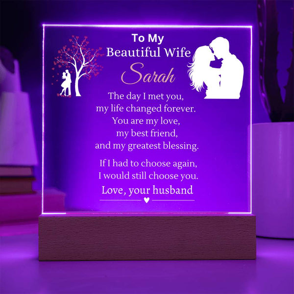 Personalized Wife Name Plaque | Put Her Name On This Gift