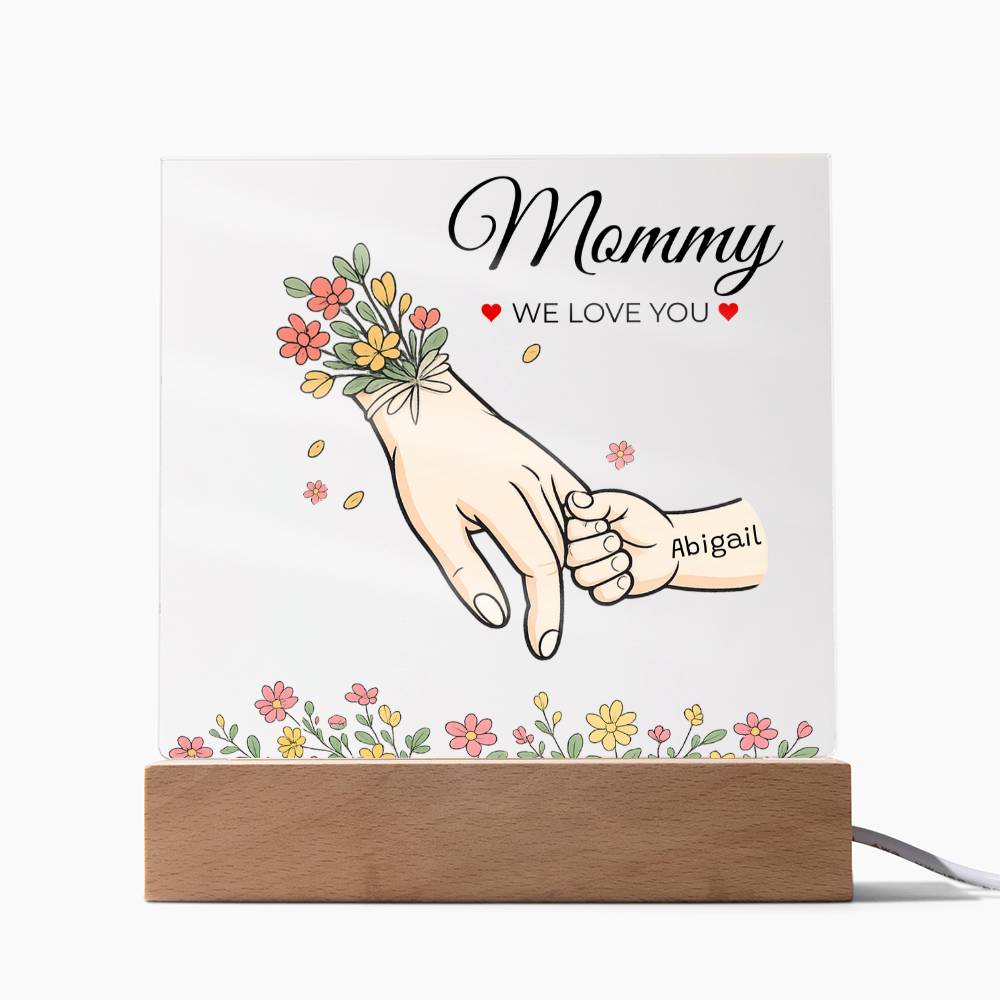 Eternal Bloom" | Personalized LED Acrylic Plaque for Mom