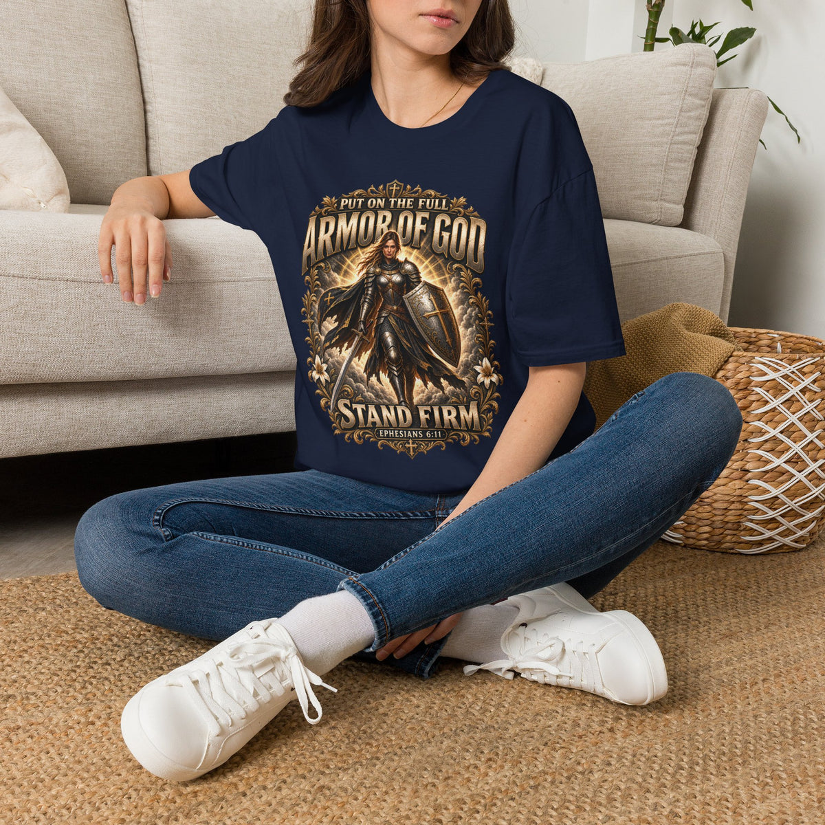 Armor of God Christian T-Shirt — Stand Firm, Ephesians 6:11