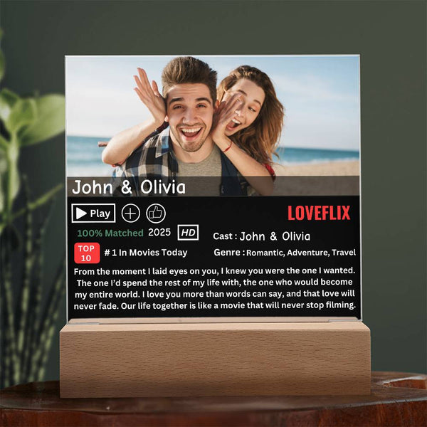 The "Love Movie" Plaque | Personalized Edition
