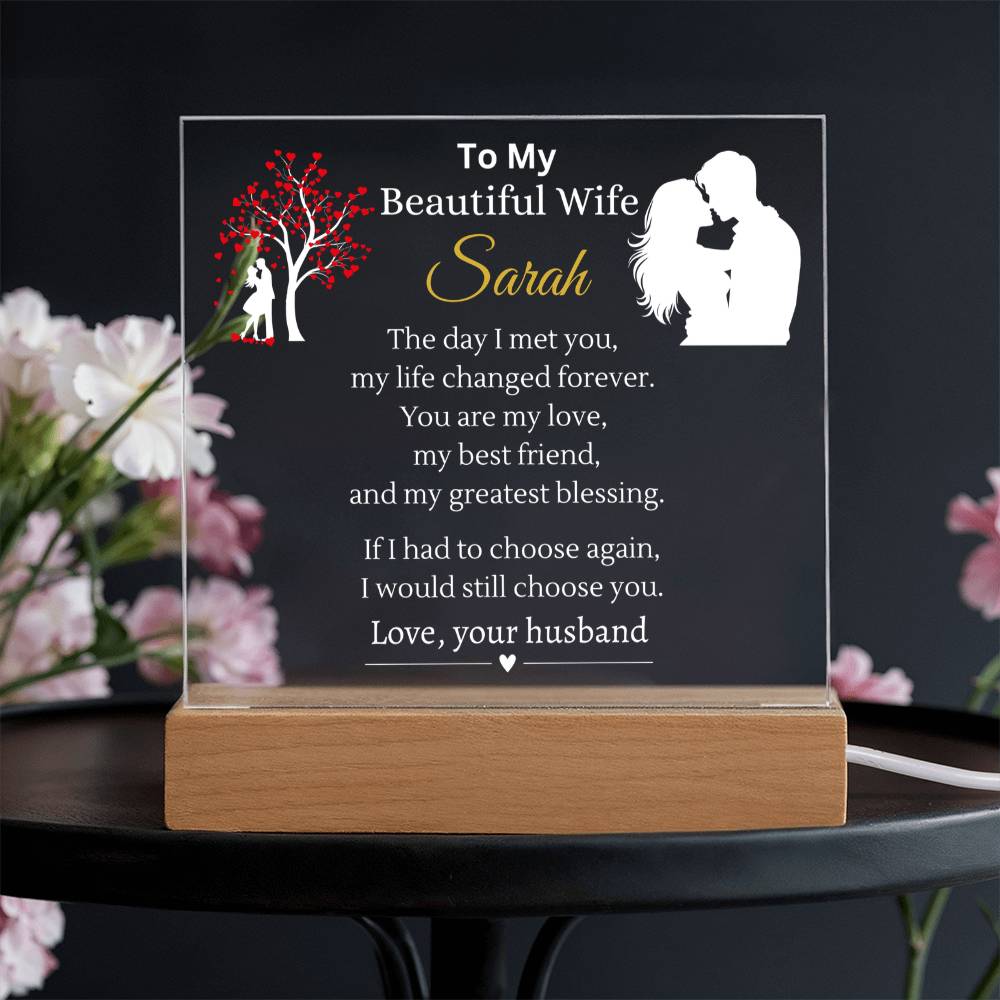Personalized Wife Name Plaque | Put Her Name On This Gift