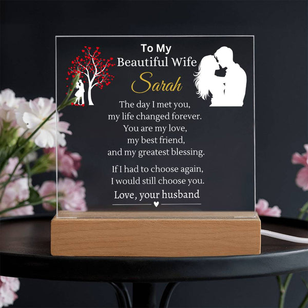 Personalized Wife Name Plaque | Put Her Name On This Gift