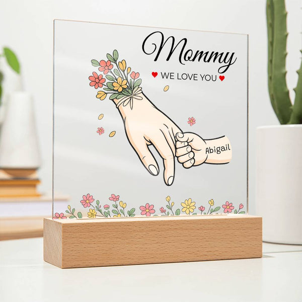 Eternal Bloom" | Personalized LED Acrylic Plaque for Mom