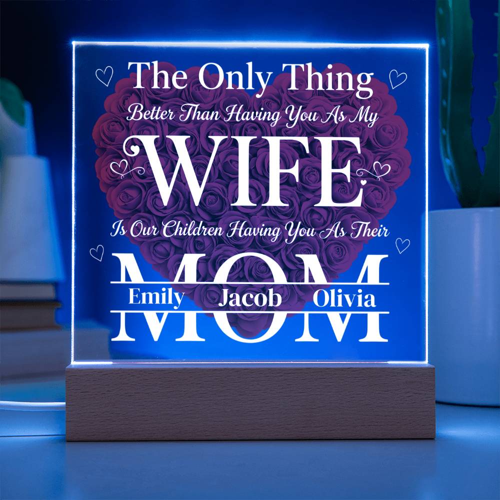 The Eternal Radiance Plaque: "Wife & Mom" Custom Edition