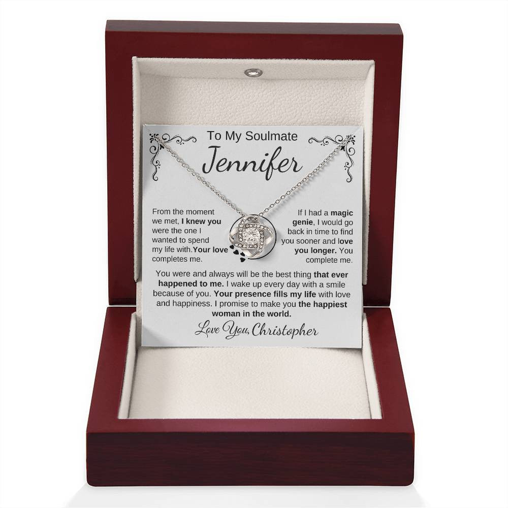 To My Soulmate | Personalize with Names | Love Knot Necklace