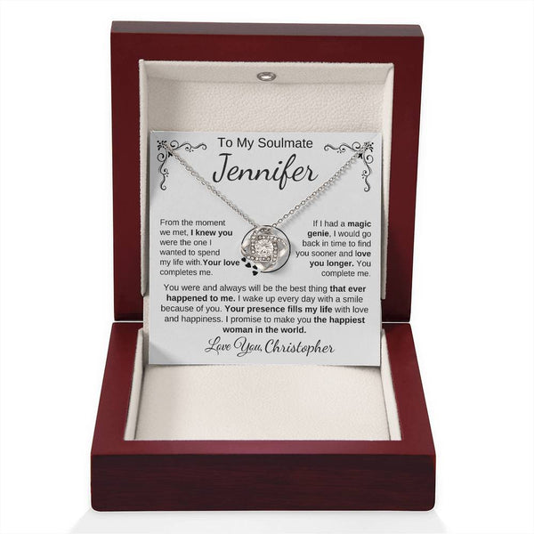 To My Soulmate | Personalize with Names | Love Knot Necklace