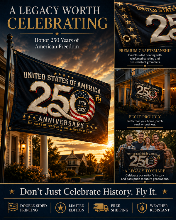 USA 250th Anniversary Flag 1776–2026 – Limited Edition Patriotic 3' x 5' Freedom Flag