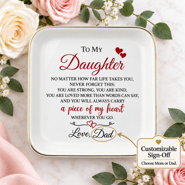 Personalized Daughter Ceramic Jewelry Dish