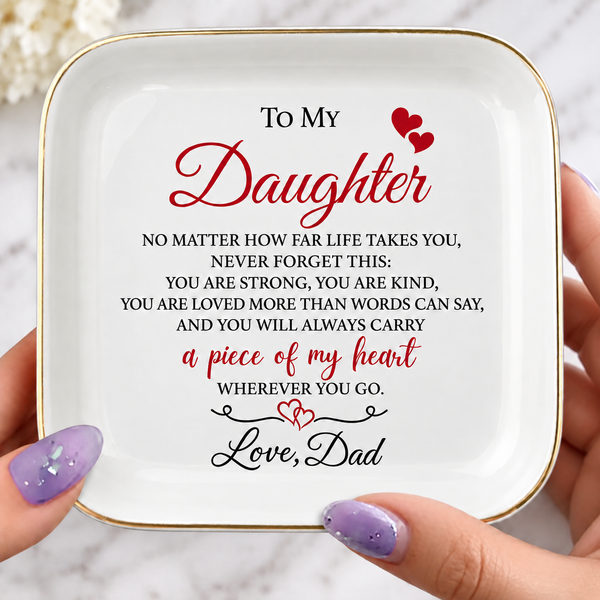 Personalized Daughter Ceramic Jewelry Dish