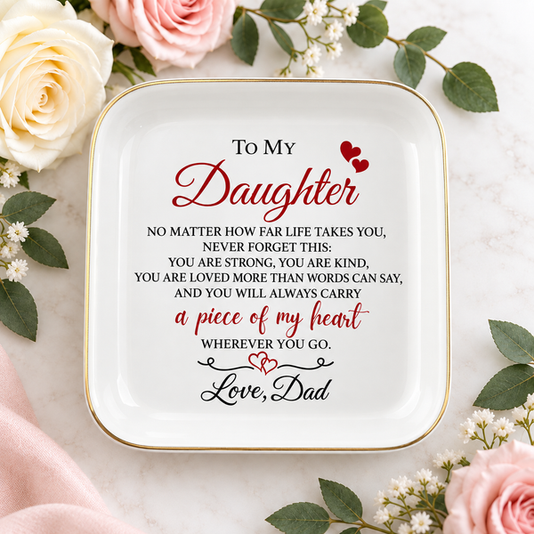 Personalized Daughter Ceramic Jewelry Dish