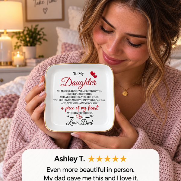 Personalized Daughter Ceramic Jewelry Dish