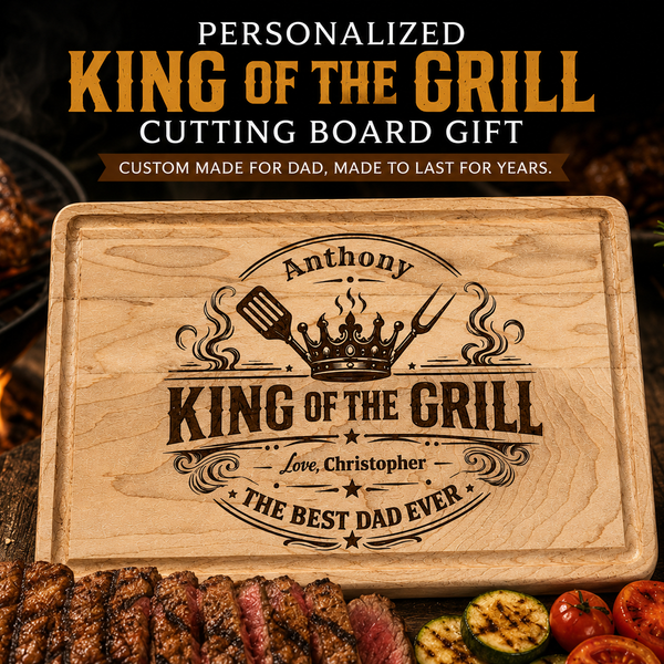 The Heritage Personalized Cutting Board – King of the Grill Edition