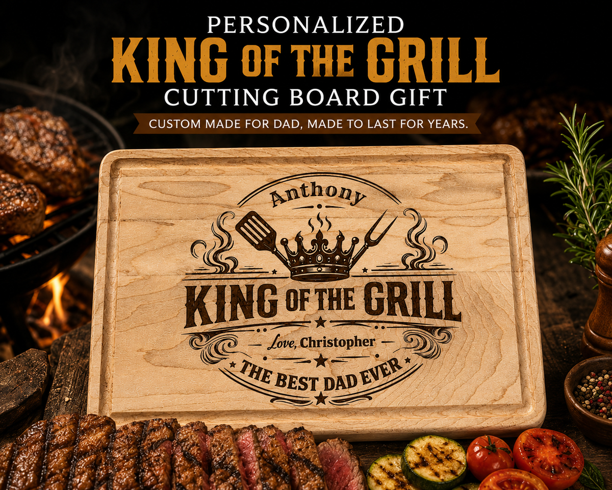 The Heritage Personalized Cutting Board – King of the Grill Edition