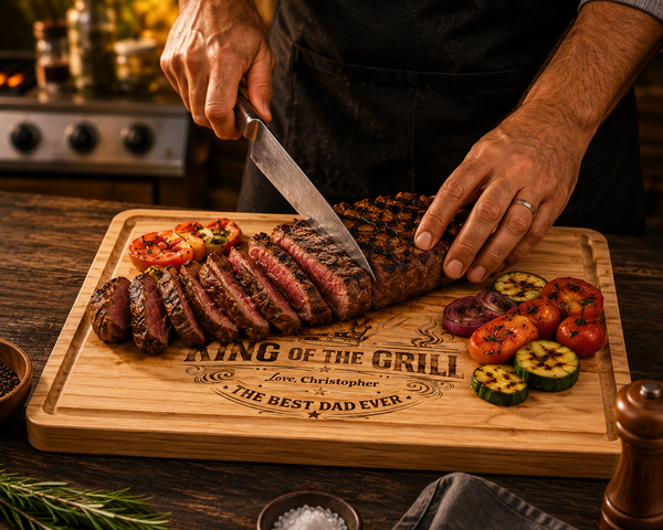 The Heritage Personalized Cutting Board – King of the Grill Edition