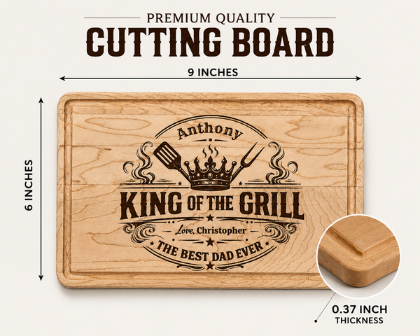 The Heritage Personalized Cutting Board – King of the Grill Edition