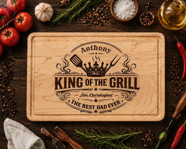 The Heritage Personalized Cutting Board – King of the Grill Edition