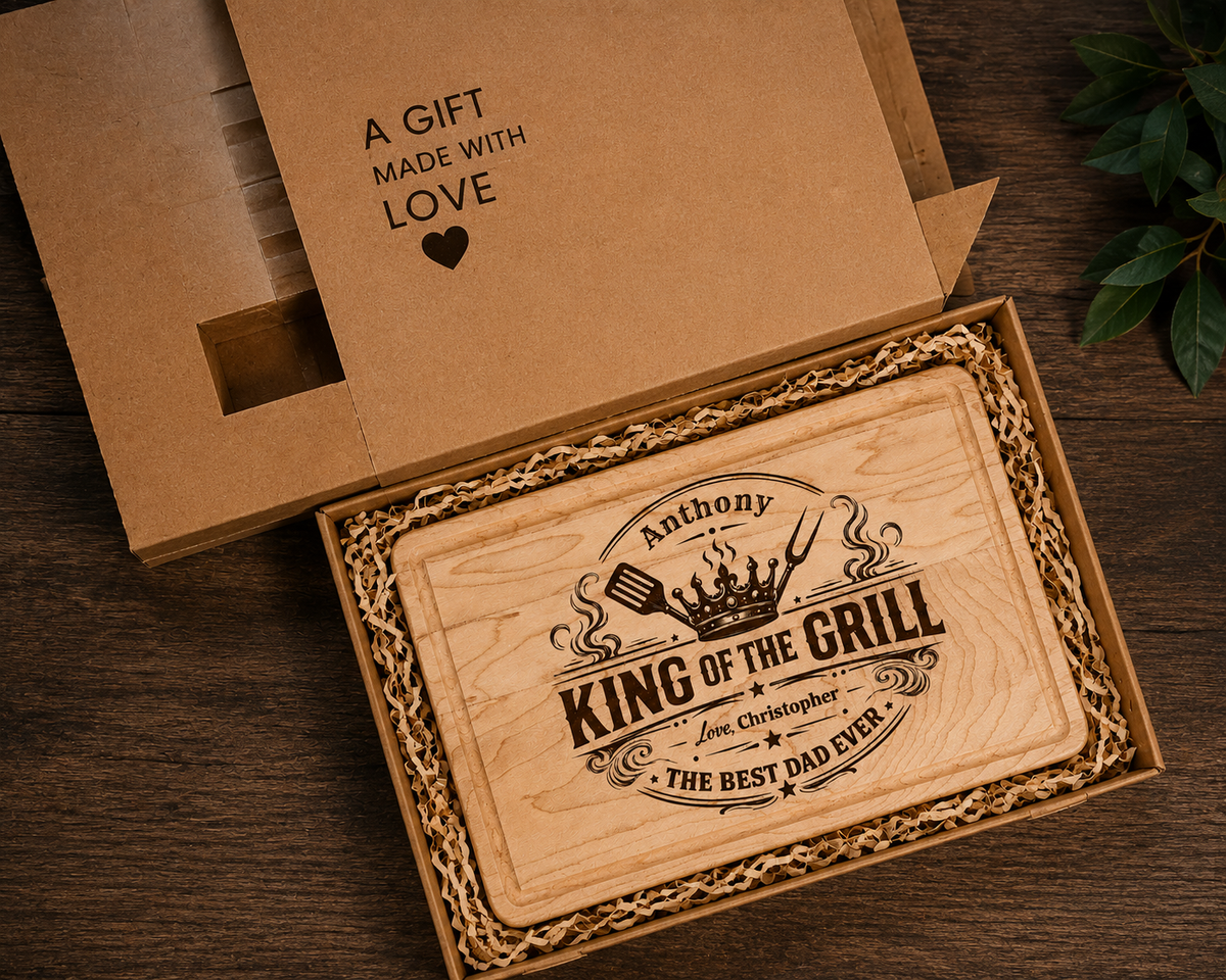 The Heritage Personalized Cutting Board – King of the Grill Edition