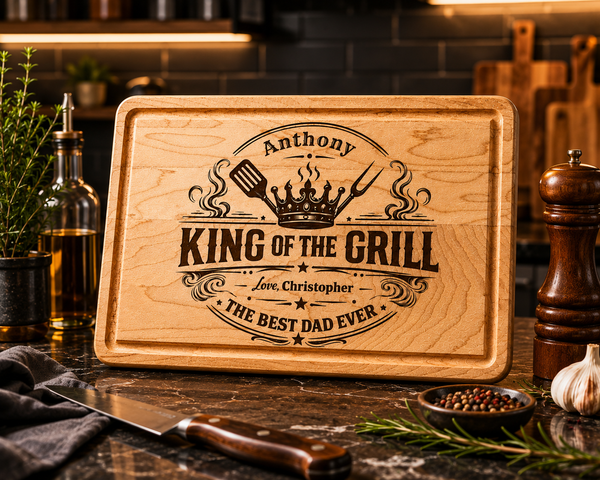 The Heritage Personalized Cutting Board – King of the Grill Edition
