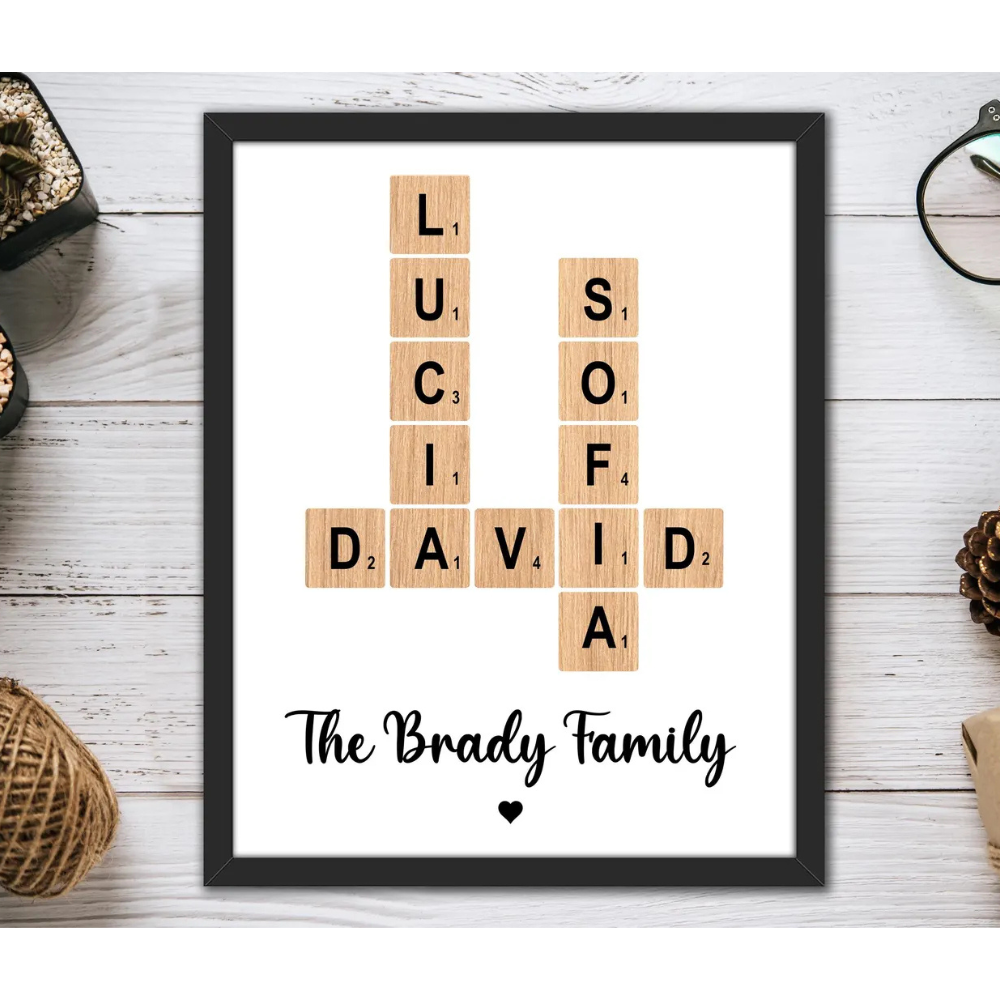 Crossword Family Gift Artwork