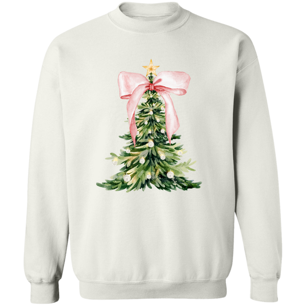 Pink Christmas Tree Bow T-Shirt | Sweatshirt