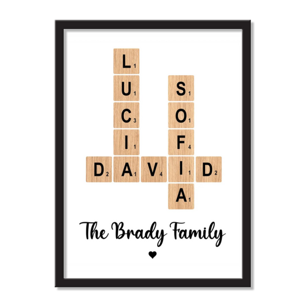 Crossword Family Gift Artwork