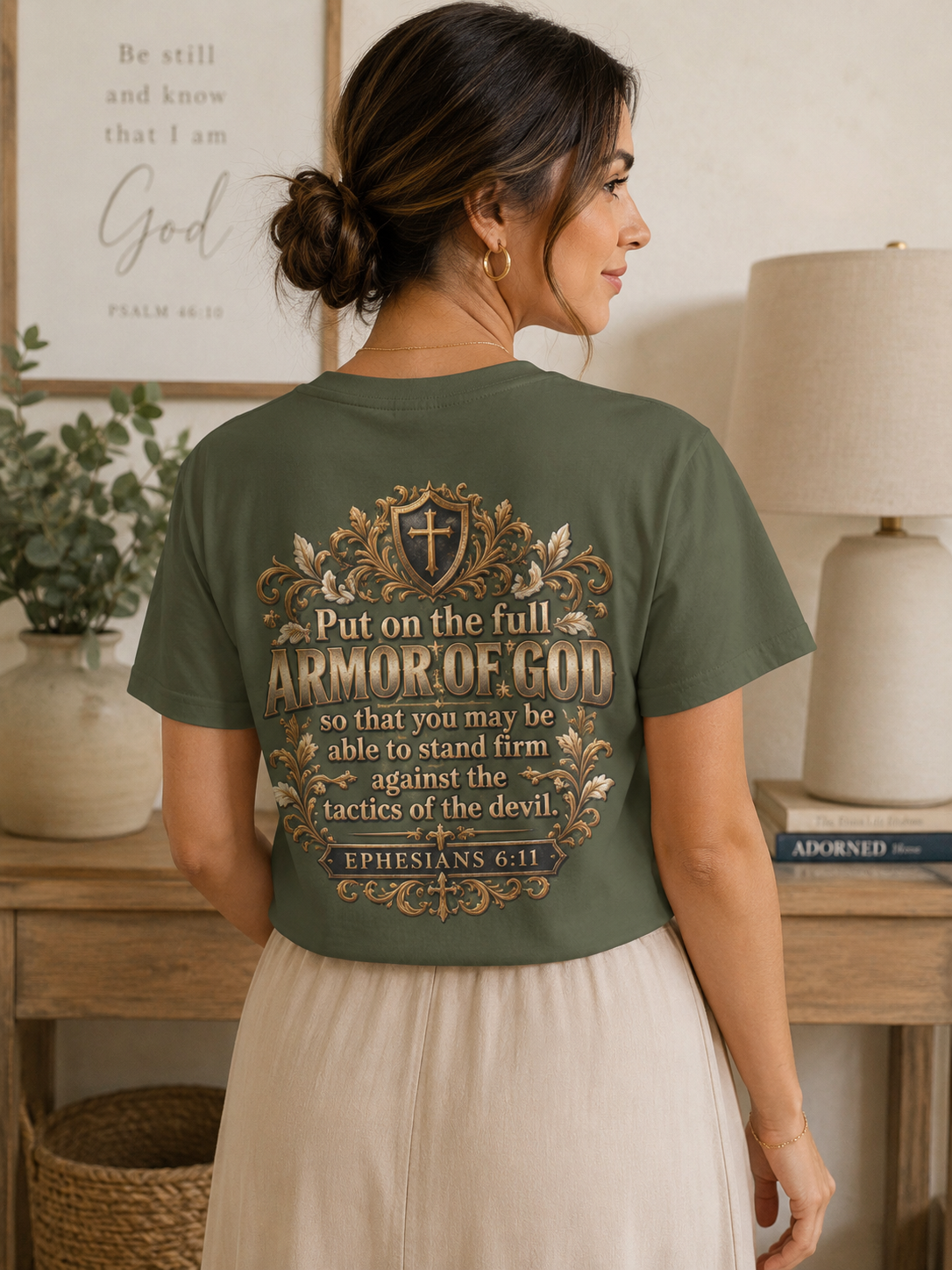 Armor of God T-Shirt – "Put On the Full Armor of God, Stand Firm" Christian Graphic Tee