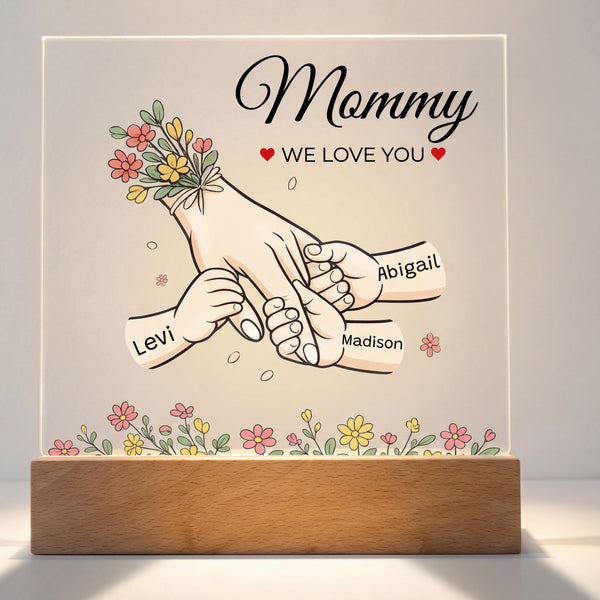 Eternal Bloom" | Personalized LED Acrylic Plaque for Mom