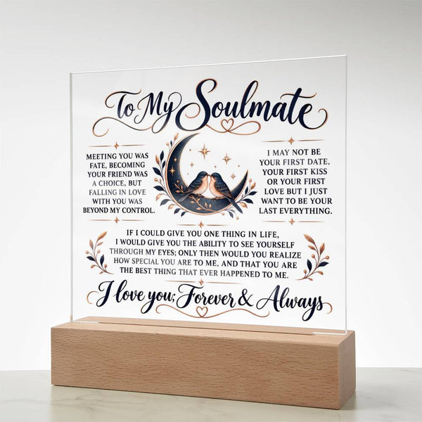 To My Soul Mate | Falling In Love | Acrylic Plaque