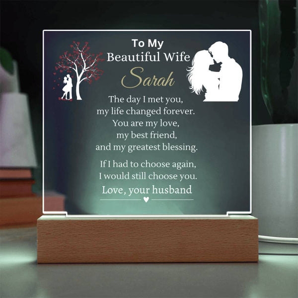 Personalized Wife Name Plaque | Put Her Name On This Gift