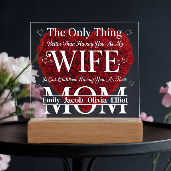 The Eternal Radiance Plaque: "Wife & Mom" Custom Edition