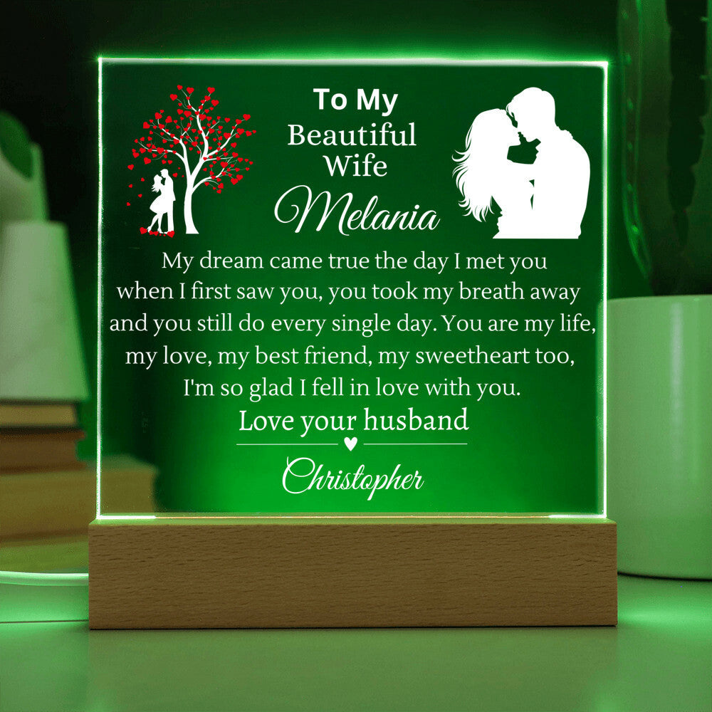 To My Beautiful wife | My Dream Came True Acrylic Plaque