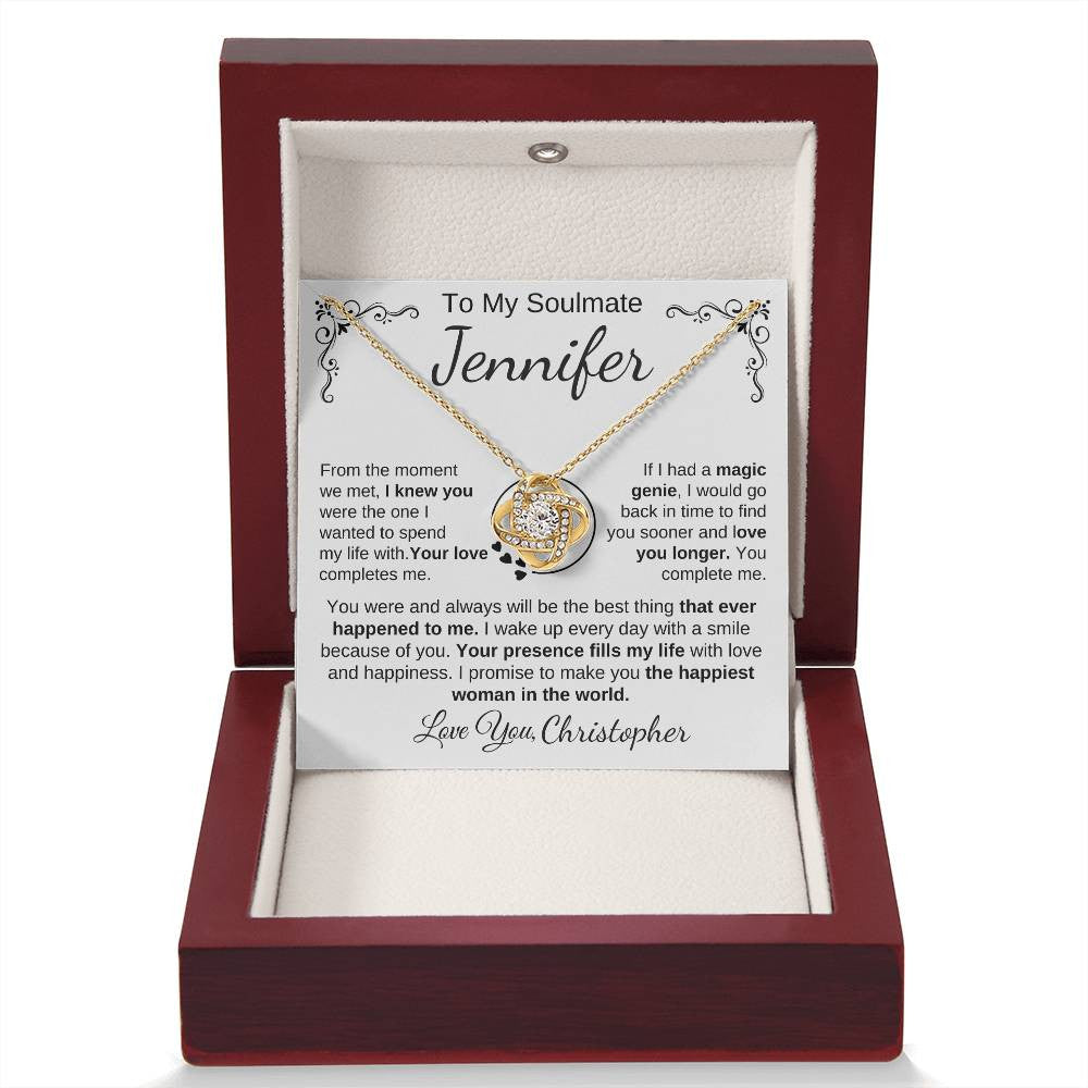 To My Soulmate | Personalize with Names | Love Knot Necklace