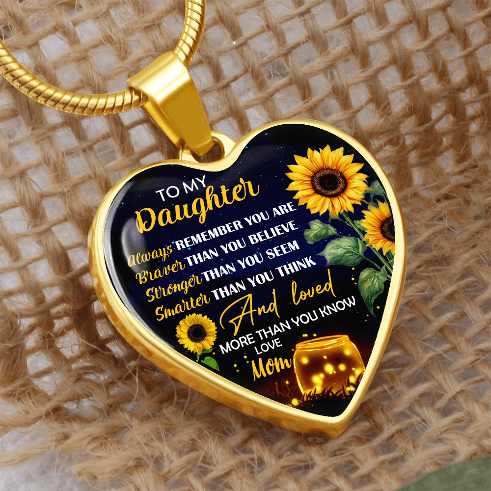 To My Daughter | Braver Than You Believe | Heart Necklace