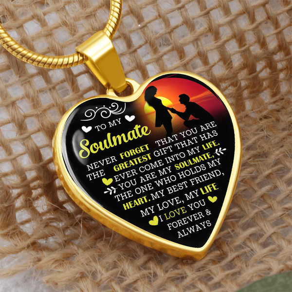 To My Soulmate | Never Forget | Heart Necklace