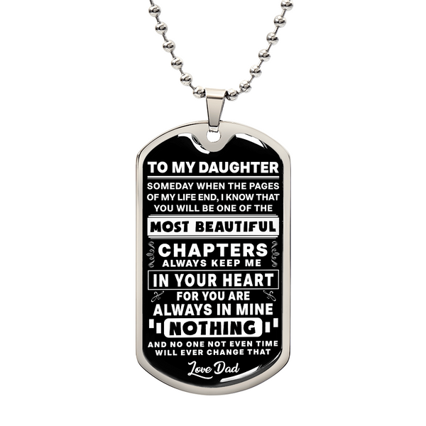 To My Daughter | Keep Me In Your Heart | Luxury Dog Tag Necklace